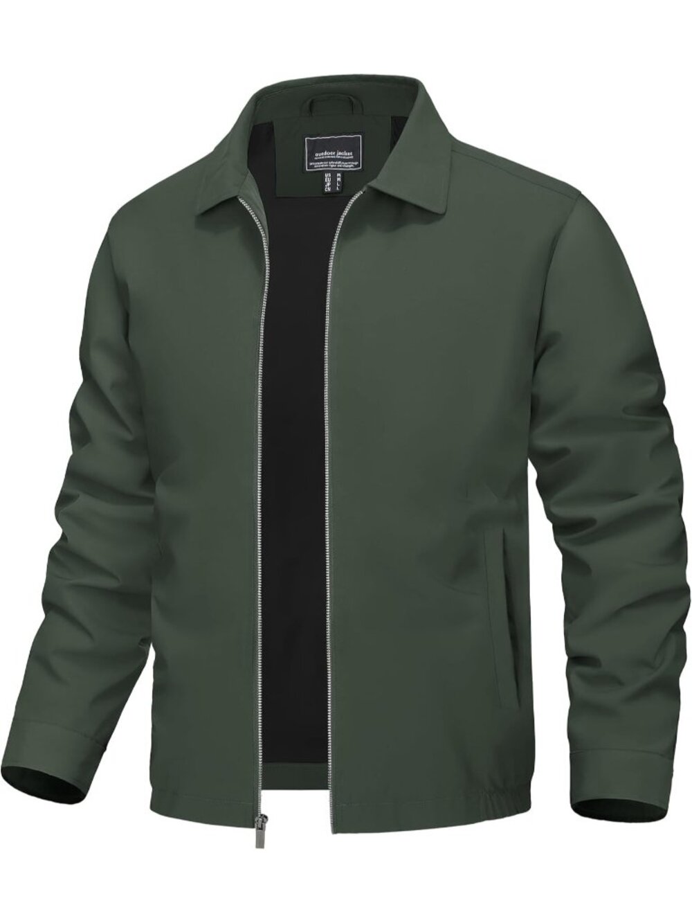 🆕Men's Dark Green Lightweight Jacket Fall Water Repellent Windbreaker Jackets